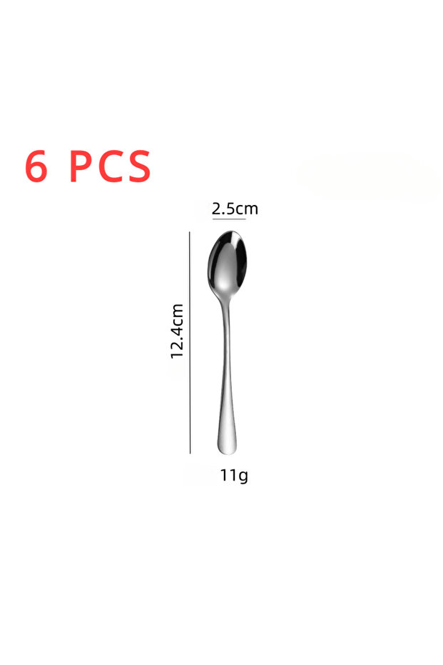 6pcs Round spoon 6 Pieces Of Espresso Spoon, 4.7 Inch Stainless Steel Mini Coffee Spoon Dessert Spoo