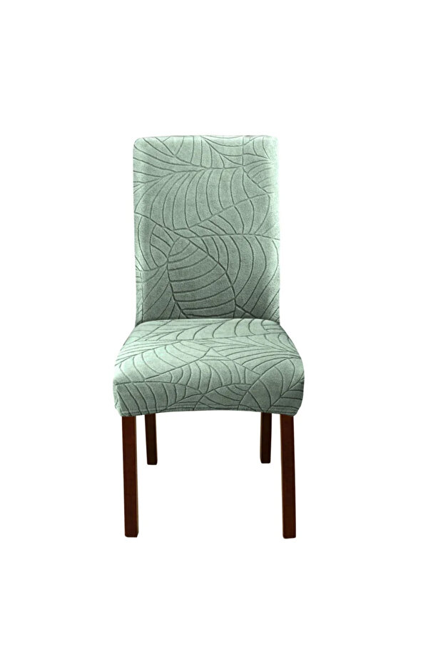 A3 Chair Cover 1/4/6Pcs Leaf Jacquard Chair Covers Stretch universal Chairs Cover Solid Color Seat C