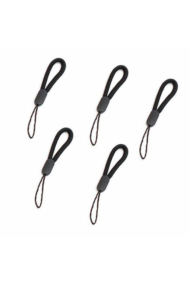 Nylon fiber 5pcs-Black Adjustable Mobile phone Strap Wrist Lanyard For iPhone USB Flash Drives Ke