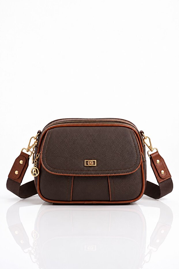 As 711 Long Strap Multi-Use Soft Leather Crossbody and Shoulder Bag Brown Taba