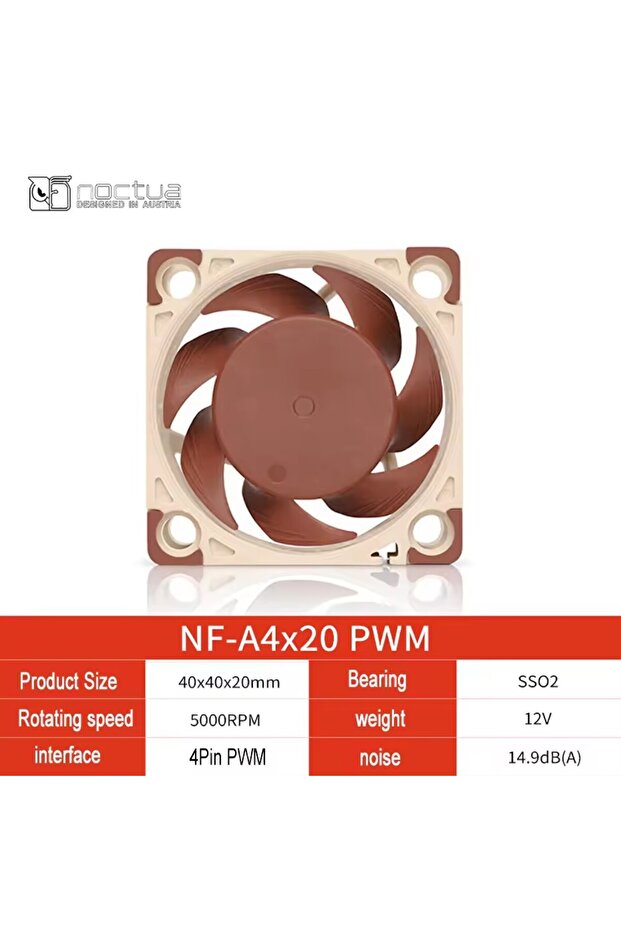 NO RGB BROWN NF-A4x20 PWM Noctua NF-A4x20 40mm Computer Case Fan 5V/12V PWM/FLX CPU Cooling Fan Sile