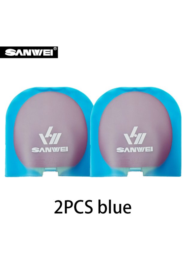 2PCS blue SANWEI Double-Sided Table Tennis Racket Protective Film Dust-proof Anti-Oxidation Table Te