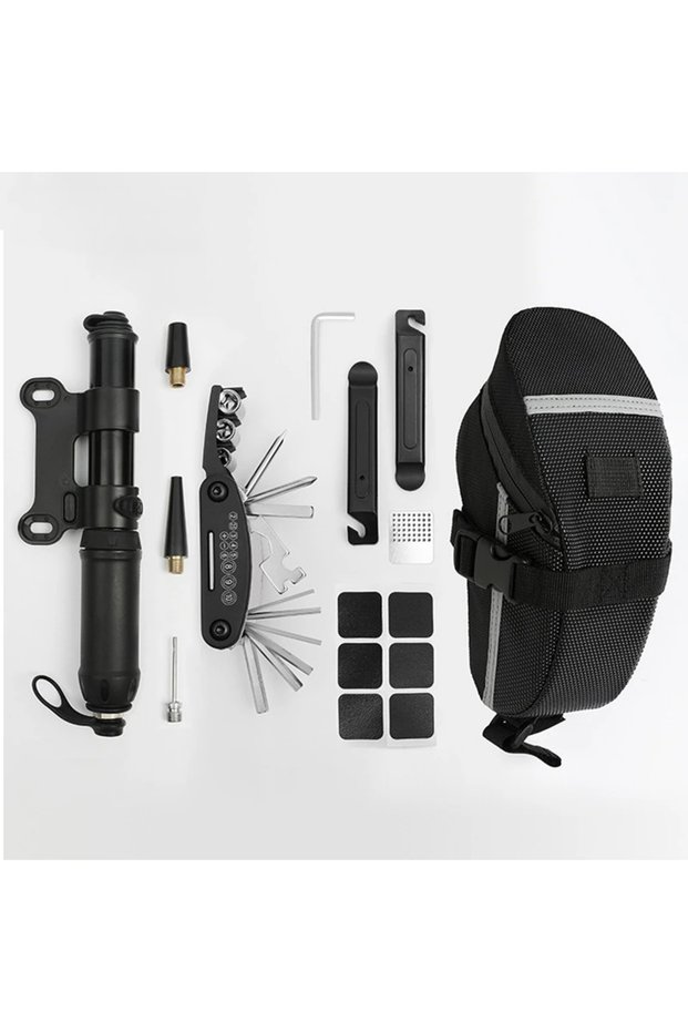 Tool Set 5 Portable Bicycle Repair Tools Kit Bike Repair Tools Kit Pump Saddle Bag Tire Patch Multi-