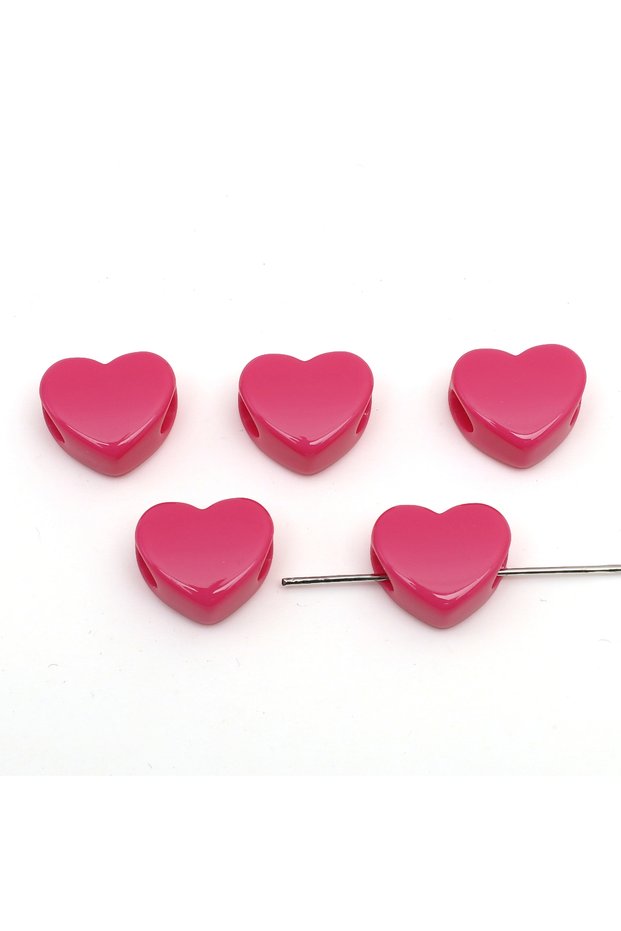 Color7 10pcs 10-30Pcs Acrylic Large Hole Heart Beads Loose Spacer Beads Jewellery Making DIY Bracele