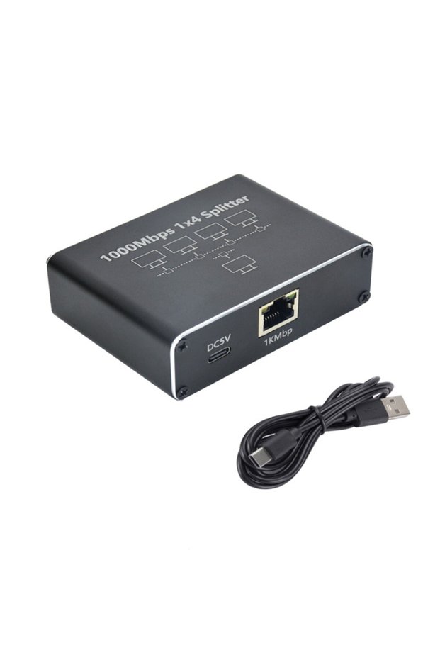 Splitter 1 to 4 1000Mbps RJ45 Splitter 1 to 4 Ethernet Adapter Network Splitter Cable Extender Gigab