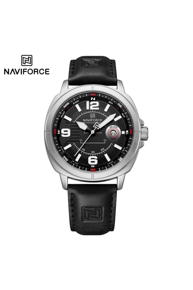NAVIFORCE SWB NAVIFORCE Brand Men Quartz Watch High Quality PU Band Calendar Male Wristwatch Auto Da