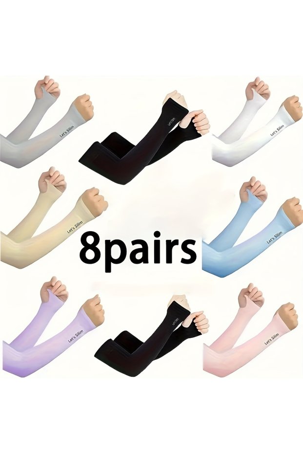 One Size 8Pairs 7 Pairs Sun And Shade Arm Covers, Arm Guards, Fashionable Sleeves, UV Resistant Arm