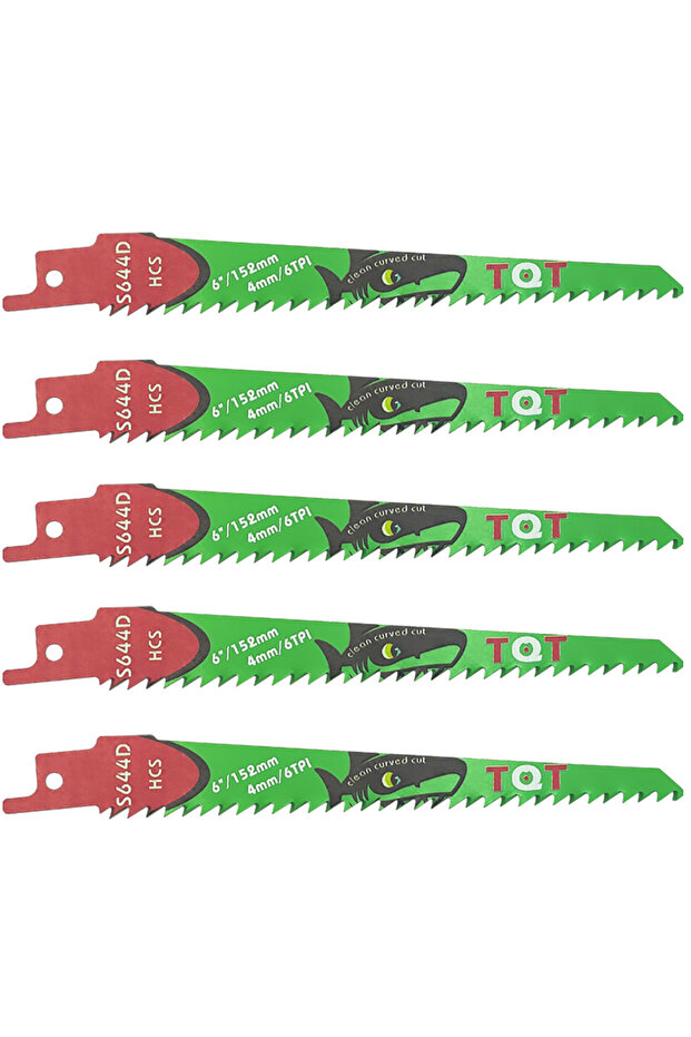 150mm Multipurpose Cutting 5Pcs 5-10-20-Piece S644D Recip Saw Blades Set for Wood, 150mm 6Tpi Demoli