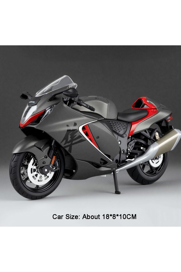 Hayabusa Grey Scale 1:12 Suzuki Hayabusa GSX250R Motorcycle Model Toy Car Alloy Body Rubber Tires Mu