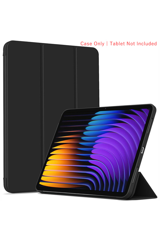 Xiaomi Pad 7 YT Black Tri-fold Flip Case For Xiaomi Pad 7/Pad 7 Pro 11.2 inch 2024 Magnetic Stand PU