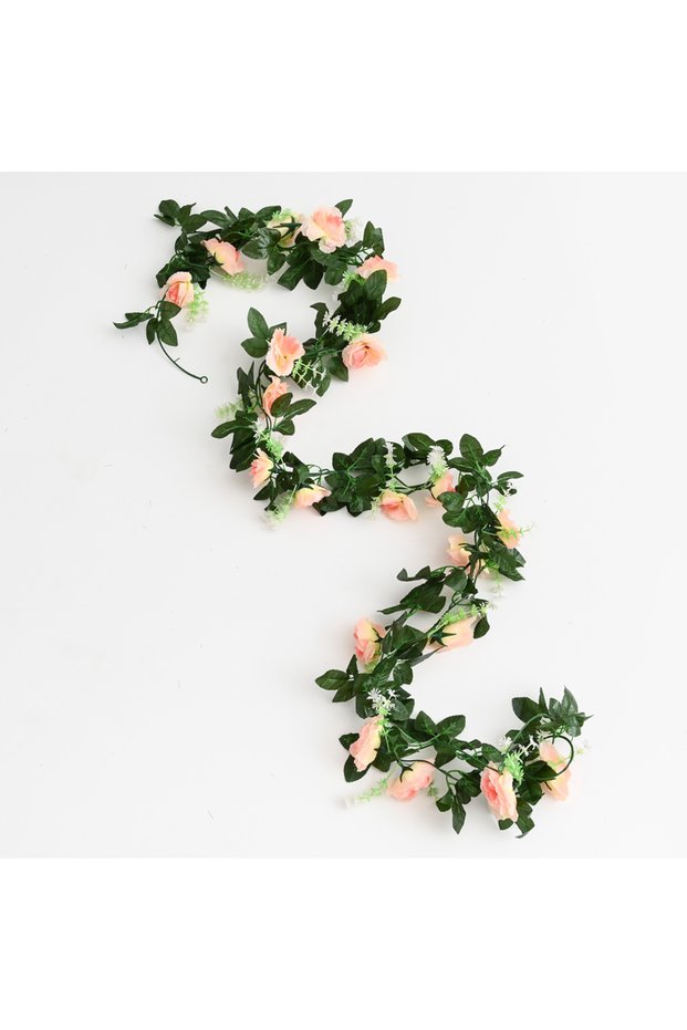 1pc Champagne 1Pc Silk Rose Artificial Vine Hanging Flower Rattan Plant Leaf Garland Outdoor Wedding