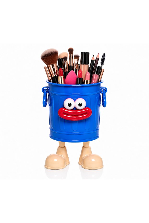 Walky Bin1 Piece Special Design Plastic Organizer with Feet and Porthole Eyes, Pen Holder, Makeup Box Organizer
