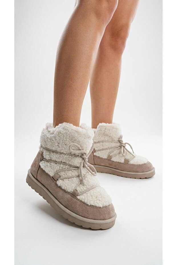 Women's Fur Plush Detailed Thick Sole Daily Winter Boots