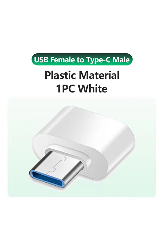 1x USB to C White USB to USB C Adapter for iPhone 17 USB C Female to USB Male Car Charger Adapter Ty