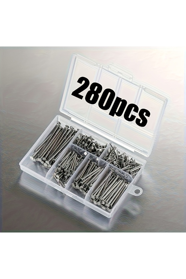 280pcs 140/280pcs Assorted Hardware Nails Kit, Steel Picture Hanging & Wood Nails, Wall Nails with S