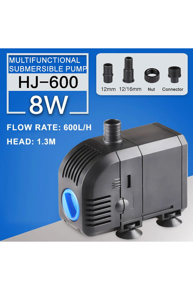 EU Plug 220V-240V 8W 600L 500—3000L/H Intelligent Fish Pond Aquarium Water Pump 220-240V 50Hz Ultra-