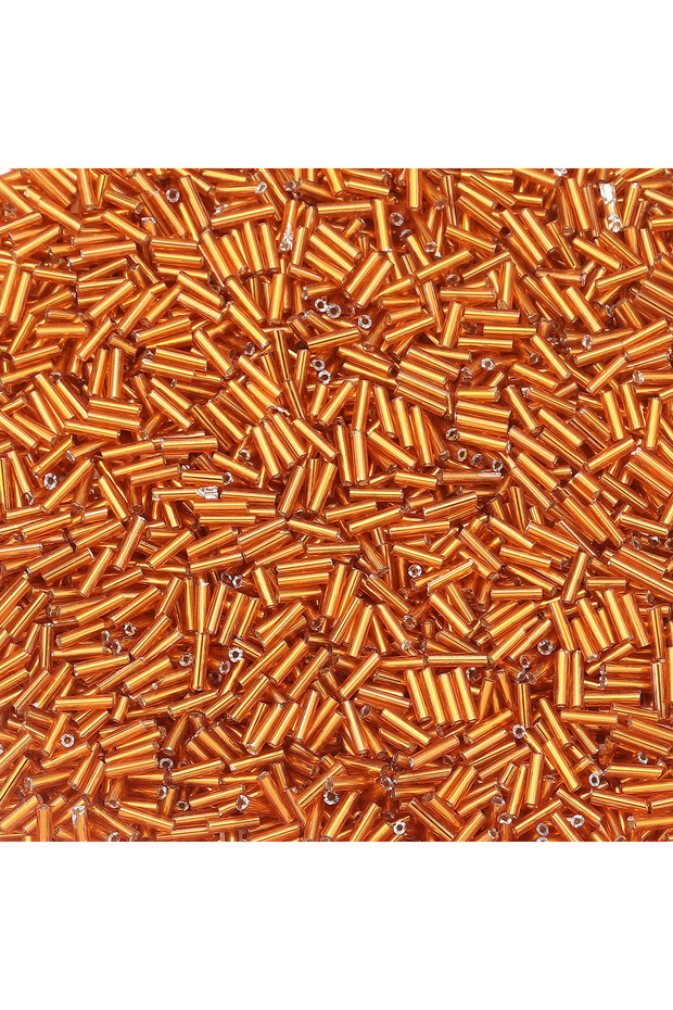 Orange 225pcs/lot Glass Seed Beads Colored Long Tube Shape Loose Spaced Glass Bead For DIY Handmade