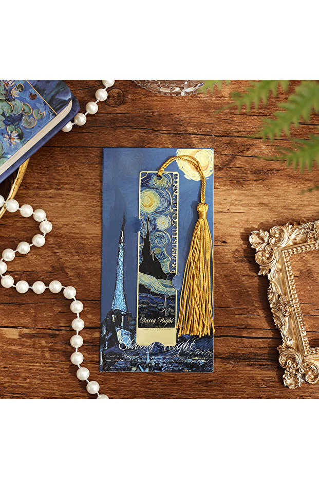 Starry Night 1pc Hollow Literary Flower Metal Bookmark Exquisite Painting Sunflower Iris Rose Shape