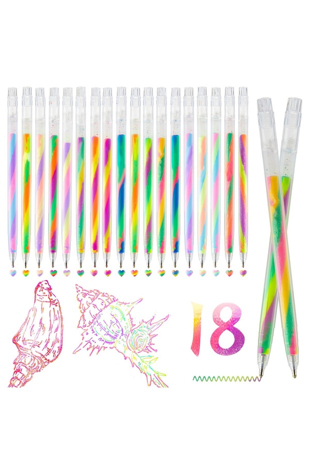 18 colors full set 6/12/18Pcs/set Glitter Rainbow Color Pen Kawaii Stationery Student Diary Journali