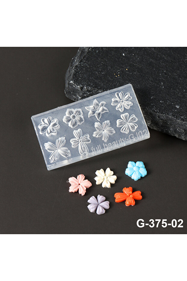 G-375-02 Spring Flower Petals Silicone Nail Mold Lily Cherry Blossom Floral DIY Design Manicure Temp