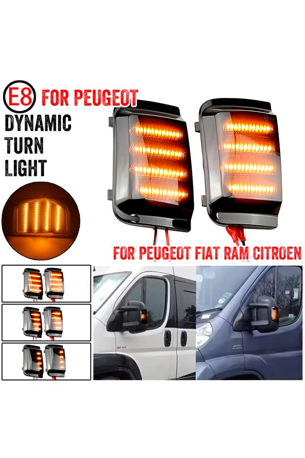 Dynamic Smoked 2pcs Dynamic Mirror For Peugeot Boxer Fiat Ducato Citroen Jumper RELAY RAM PROMASTER