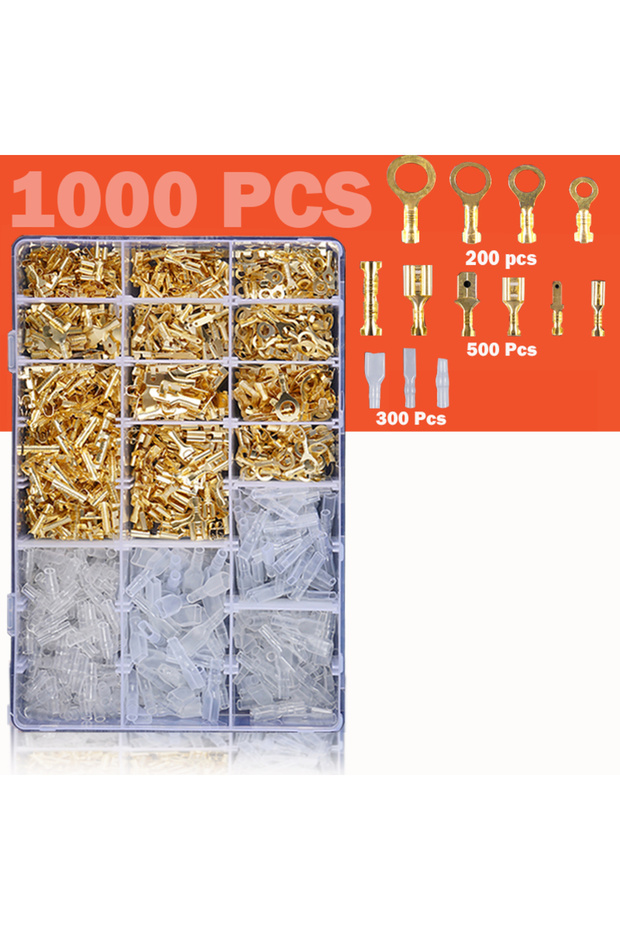 1000PCS Male Female Wire Box Insulated Cable Macho Connector 2.8/6.3mm Electrical Crimp Terminals Te