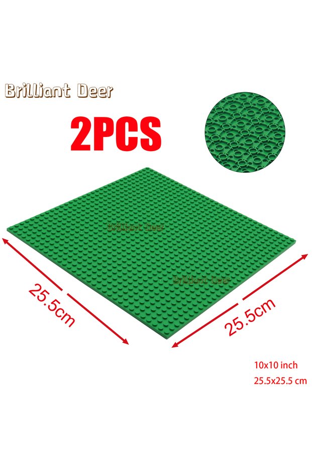2PCS Green 2PCS 32x32 Dots Base Plate Double Sided Building Blocks Baseplates For DIY MOC Bricks Fig
