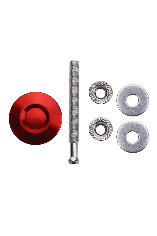 Red 30mm Universal Push Button Billet Quick Release Fasteners Set Racing Car Front Bumper Hood Pin E