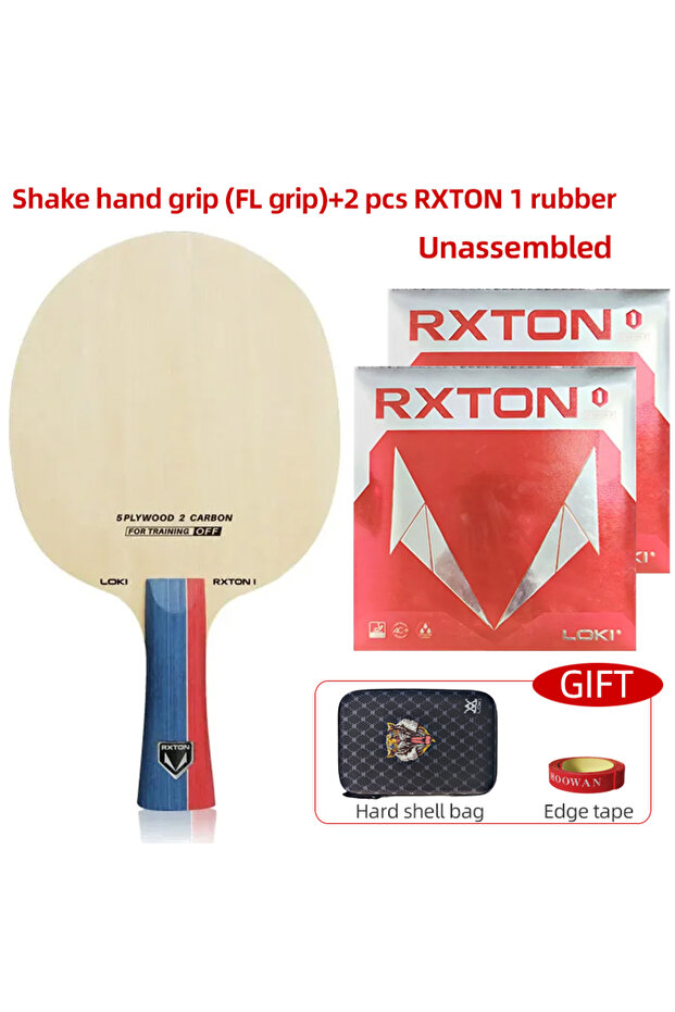 FL-set 1 LOKI RXTON 1 Table Tennis Blade 5 Wood 2 Carbon Ping Pong Blade Offensive 7-ply for Trainin