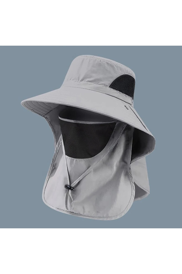 Light gray Summer Sun Hats UV Protection Outdoor Hunting Fishing Cap For Men Women Hiking Camping Vi