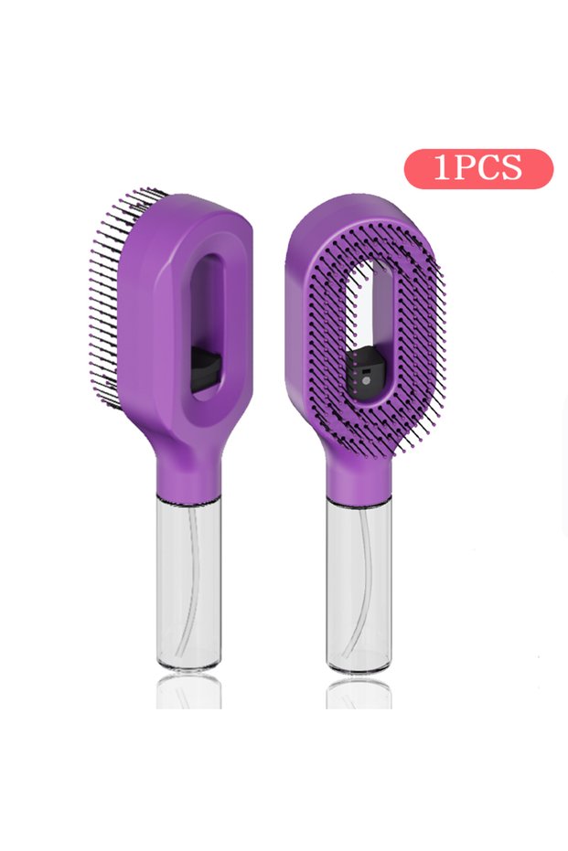 purple-1pc Hairbrush Sprayer Brush 2 in 1 Multi-functional Spray Bottle Comb with Water Spray Detang
