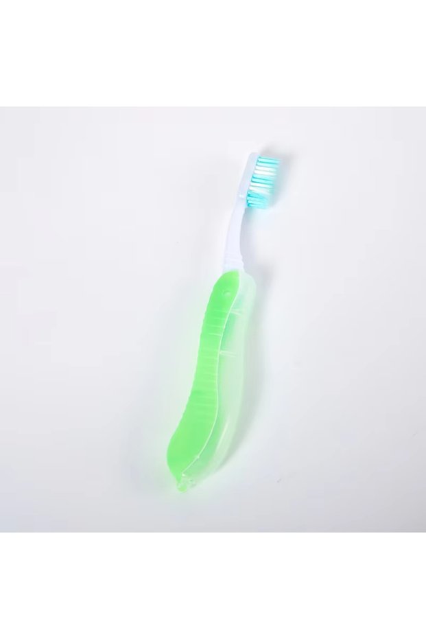 Green Travel Folding Toothbrush Portable Toothbrush Built in Cover Multi Color Size Collapsable Brus