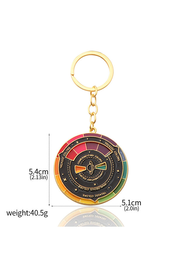 K00746-02 Color Wheel Rotatable Keychain Creative Turntable Color Wheel Charm Aesthetic Arts Gifts K