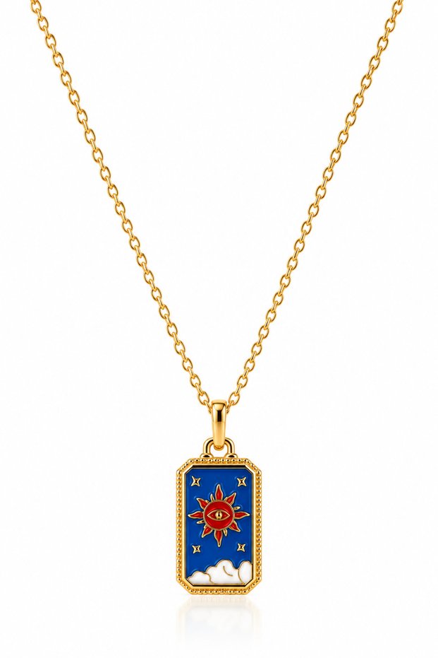 Red Sun Tarot Necklace