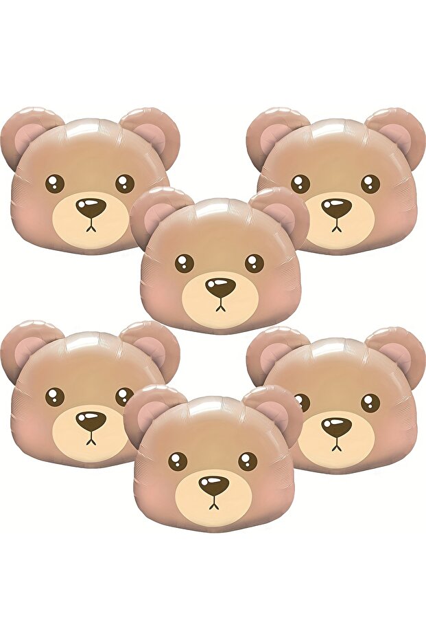 Other 6 Pcs 6-Pack of Bear Head Balloons, Bear Head Foil Balloons, Suitable for Birthday Parties, Th