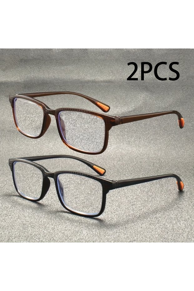 +100 MULTI 2pcs New Men Women Round&Square Frame Boho Y2K Reading Glasses Anti Blue Light Eyewear Sp
