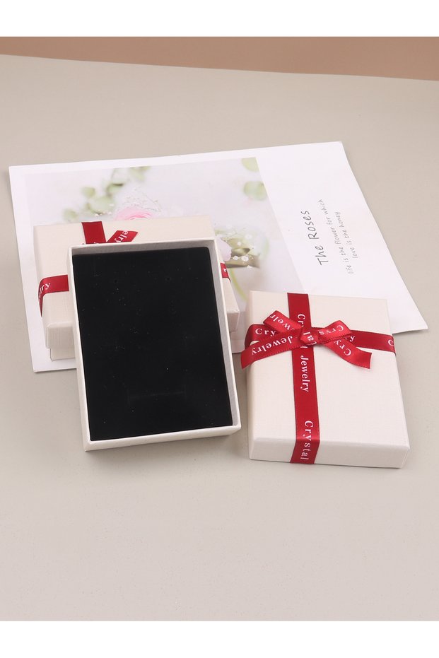 12pcs White 12pcs Cardboard Jewelry Set Bow Gift Box Ring Necklace Bracelets Earring Gift Packaging