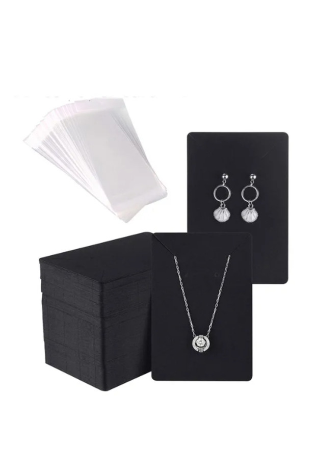 50card D black 50pcs 6x9cm Blank Necklace Earring Jewelry Cards