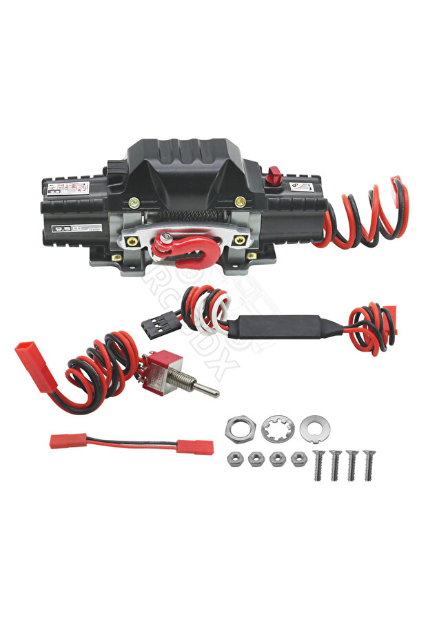 A RC Metal Automatic Double Motor Simulated Winch For 1/10 RC Crawler Car Axial SCX10 TRX4 D110 Tami