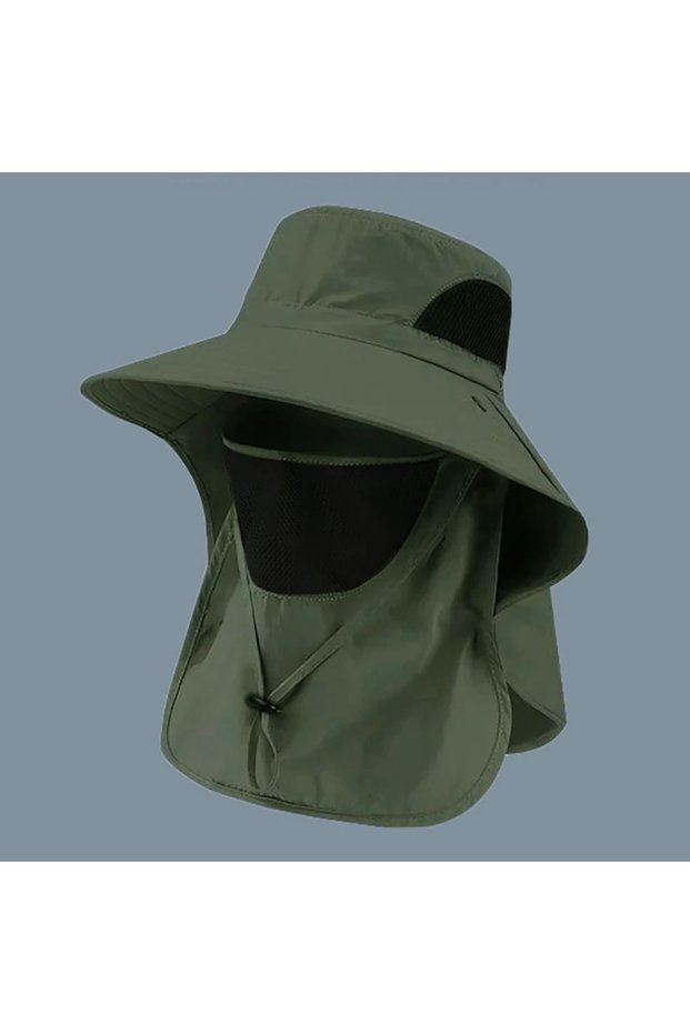 army green Summer Sun Hats UV Protection Outdoor Hunting Fishing Cap For Men Women Hiking Camping Vi