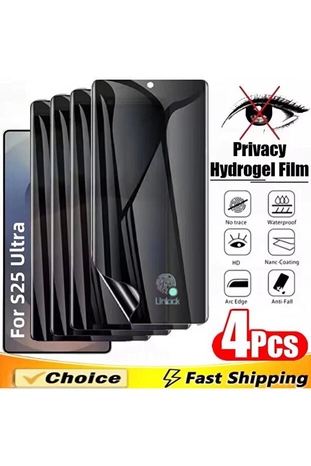 1Pc S23 Plus 1-4Pcs Anti-Spy Hydrogel Film For Samsung S25 Ultra S25FE S24 FE S23 Plus S22 Screen Pr