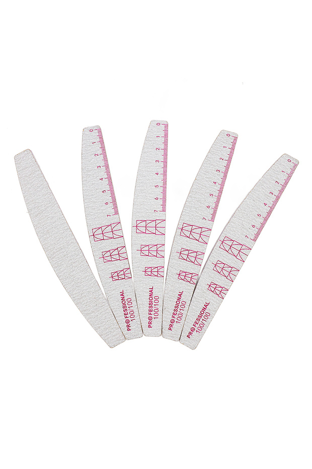 5Pcs Grit100-100 5Pcs Nail Files 100 150 180 240 Grit Grey Sandpaper Professional Emery Board Halfm