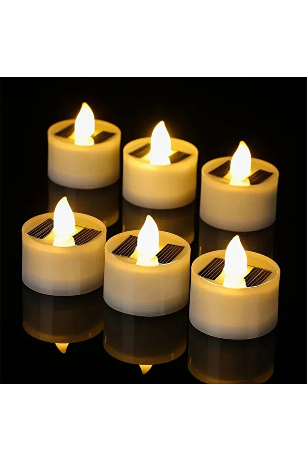 4PCS Yellow Light LED Solar Candle Light Outdoor Waterproof Flameless Solar Electronic Candles Night