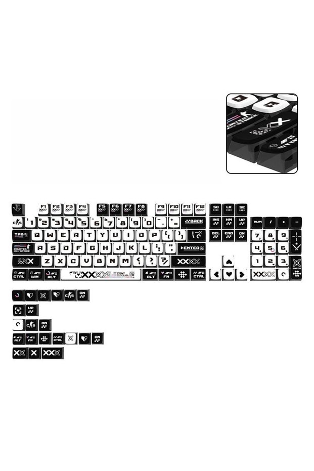 Printing set Pudding Keycap Apocalypse Biochemical Four Sided Transparent PBT 125 Keys for 61 68 75