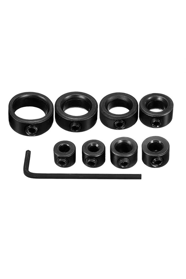 9 pcs set New Drill Depth Stop Bit Collar Set Adjustable Positioner Limit Ring Allen Wrench Tighten