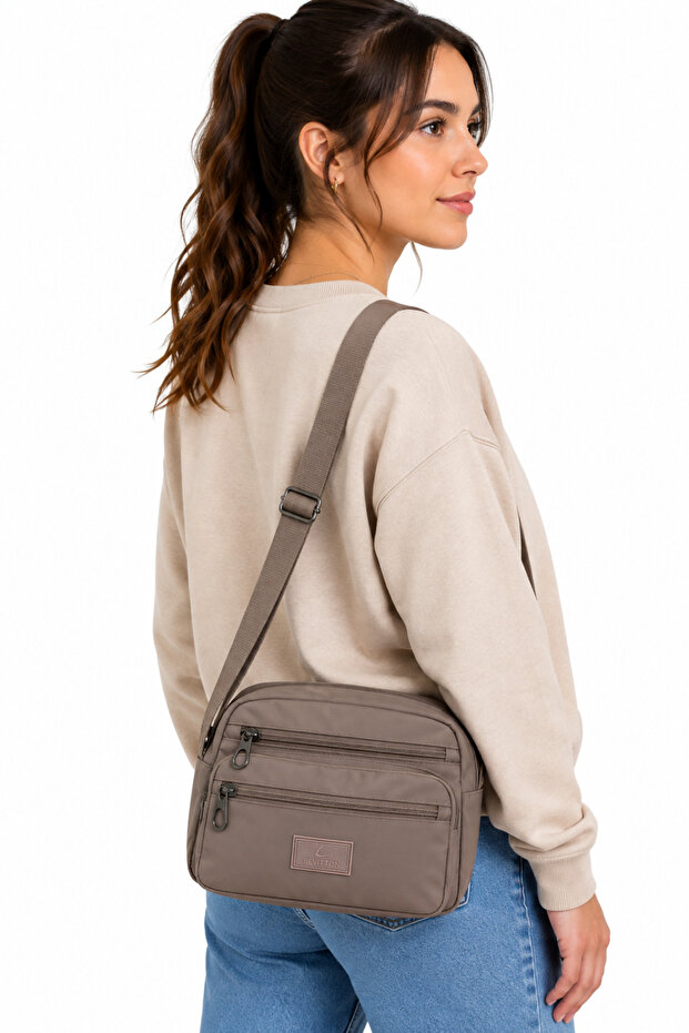 Water Resistant Fabric Women's Shoulder Bag Mink Crossbody Bag