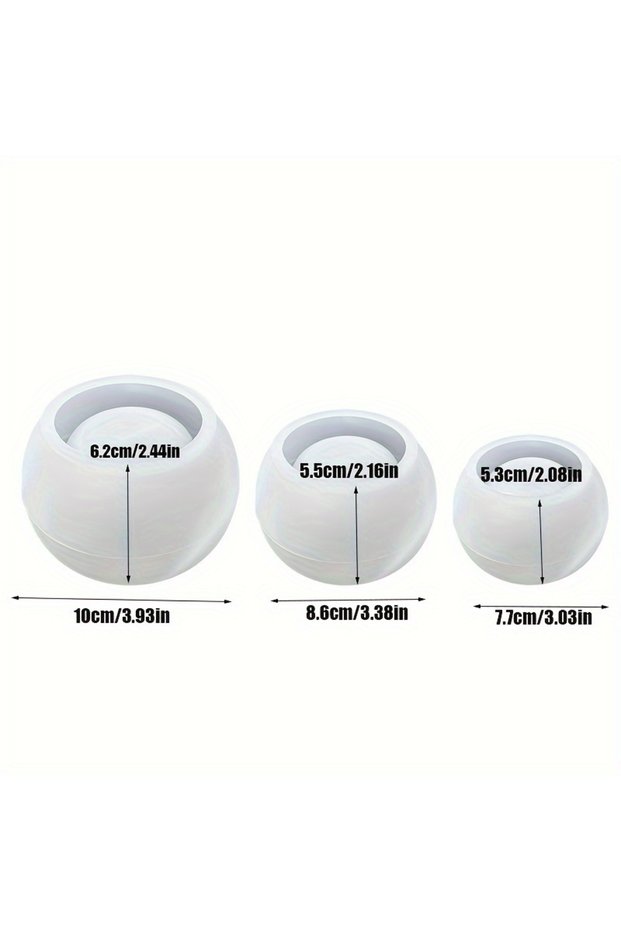 1set 3pcs Round Flower Pot Silicone Mold DIY Succulent Plant Vase Round Candle Cup Mold Crafting Mat