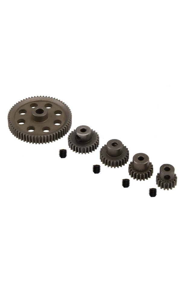 a set 11184 Steel Metal Spur Gear 64T 17T 21T 26T 29T Metal Motor Gear for Redcat EPX HSP 1/10 Monst