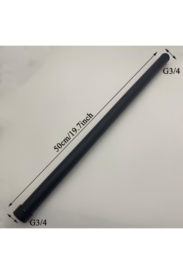 50cm Black 20/30/40/50cm Shower Extension Pipe G3/4 Round Bathroom Shower Arm Stainless Steel Round