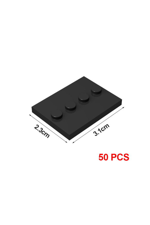 50PCS Bricks 50PCS City Figures Stand 3X4 Dots Base Plate With 4 Knobs Display Holder DIY MOC Buildi
